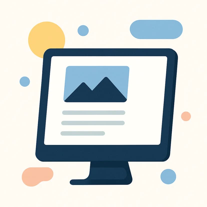 Illustration of a desktop with tech content