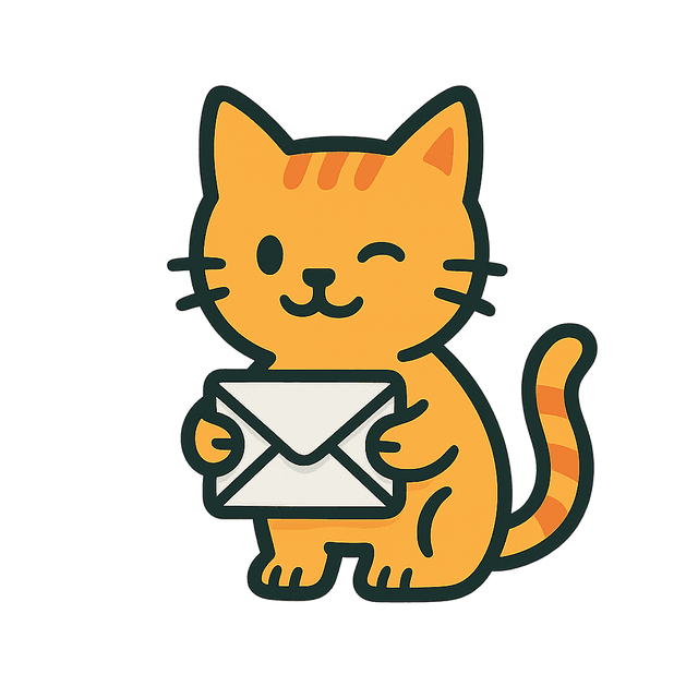 Cat holding email