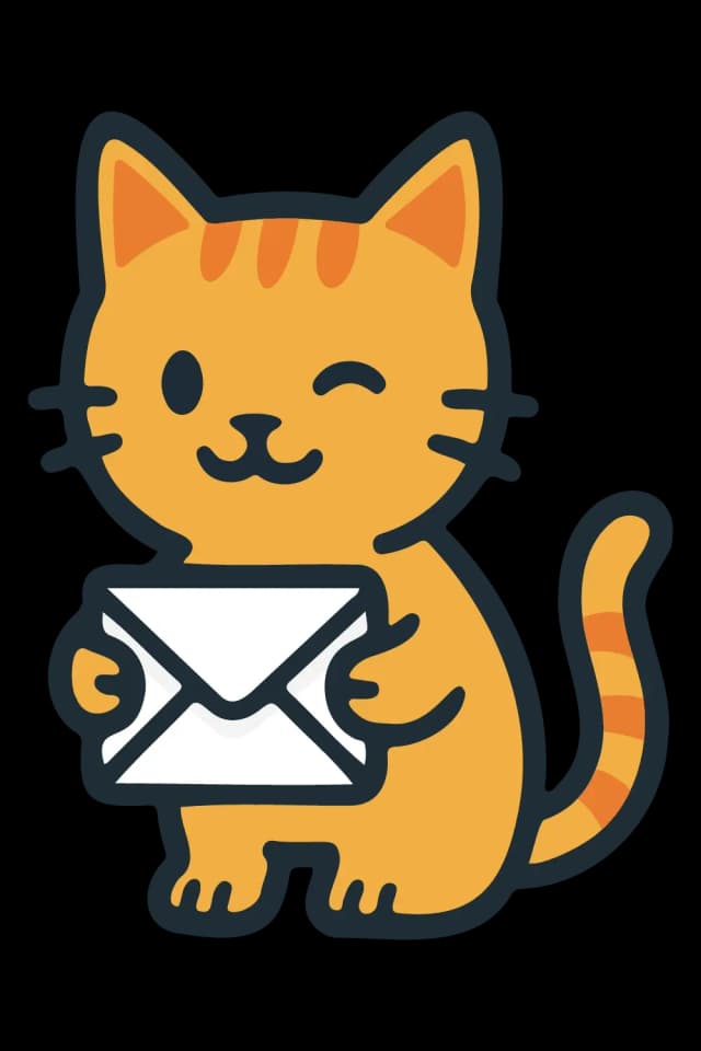 Cat holding email