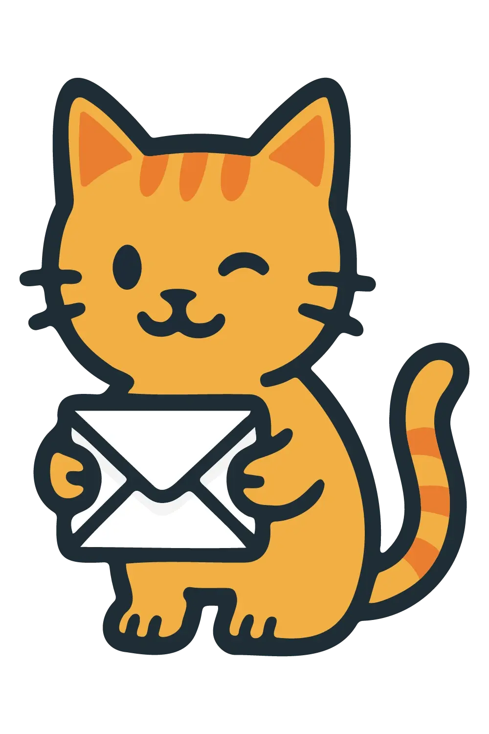 Cat holding email